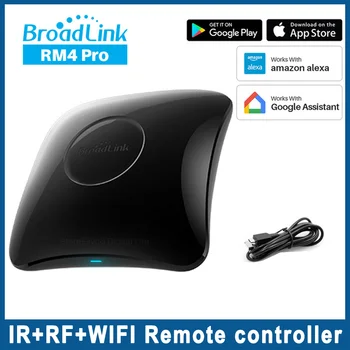 Broadlink RM4 Pro-WiFi IR RF אוניברסלי חכם מרחוק בקר עובד עם אלקסה Google עוזר חכם, אוטומציה ביתית