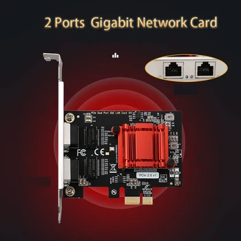 Fast Ethernet כפולה-port RJ-45 LAN מתאם אינטל שבב 10/100/1000 mbps המשחק Gigabit PCIE כרטיס רשת PCI to Ethernet עבור שולחן העבודה