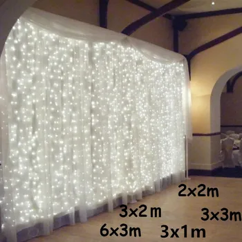 3x1/3x3/6x3m LED נטיף קרח מחרוזת אורות חג מולד פיות אורות גרלנד חיצונית הביתה חתונה/מסיבה/וילון/קישוט הגן