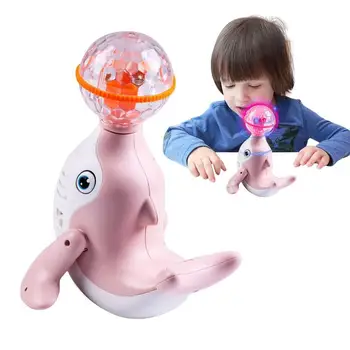 לוויתן צעצועי אמבטיה להאיר דולפין תינוק צעצועים חשמליים דולפין צעצועים חשמליים זוהר לוויתן שר צעצועים מוזיקליים אינטראקטיביים