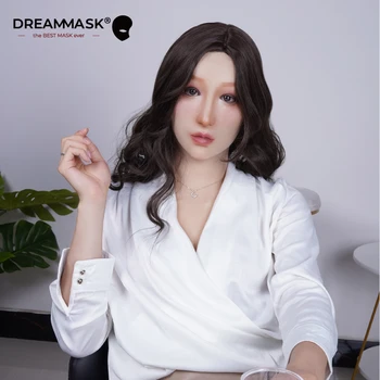 (M22M נינה)'Dreammask' DMS Crossdress נקבה/ילדה מלאה הראש השד הגוף Cosplay Kigurumi זכר ונקבה סיליקון מסכת איפור