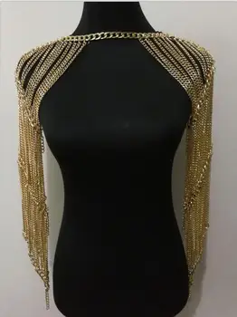 חדשים סגנון אופנה WRB1013 נשים לרתום שרשראות זהב כתף שרשרת צווארון קולר שרשרת זהב תכשיטים ואביזרים 3 צבעים