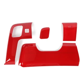 ההגה תחת קישוט מכסה לקצץ מדבקות עבור פורד מוסטנג 2015-2021 הפנים אביזרים (ABS אדום)
