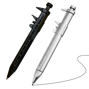 1PC משולבת ג ' ל עט-דיו Vernier Caliper הרים כדור עט כתיבה כדורי כחול/שחור מילוי Vernier Caliper כלים