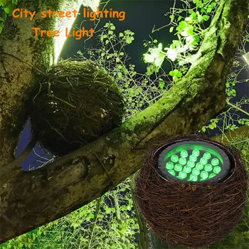 הדלקת אורות עץ הגן תאורה חיצונית קישוט סימולציה כלוב הציפורים מנורת נצרים קן הציפור מנורה 36w 48w 54w 220v 24v