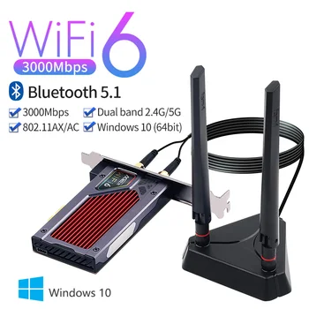 3000mbps wifi 6 pci-e BT 5.1 מתאם אלחוטי 2.4 g / 5g 802.11 ax rgb כפול המשחק כרטיס pcie wi-fi מידע ax200 wlan