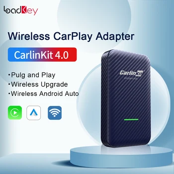 Carlinkit 4.0 Wireless CarPlay Android Auto 2 ב 1 מתאם אלחוטי עבור אאודי, מרצדס מאזדה פורד טויוטה הונדה ג ' יפ קיה פולקסווגן סקודה