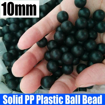 10-100PCS שחור מוצק PP פלסטיק הכדור חרוז פלסטיק פוליפרופילן(PP) חלק כדור עגול חרוז איטום כדורים בקוטר 10mm