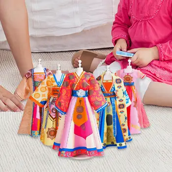 DIY Hanfu בגדים צעצועים למידה צעצועים, בגדי בובה עשיית בגדי בובה ביצוע תפירה ערכות גיל 8-12 מתחילים בנות בני נוער מתנות