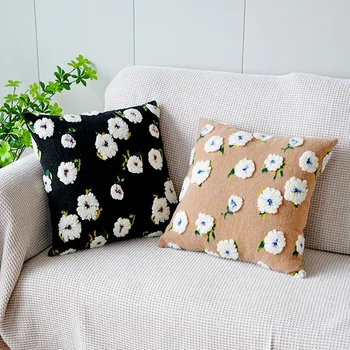 בסגנון נורדי כרית כיסוי תלת מימדי קמליה פלנלית אקארד פרח בסלון ספה כריות מותן המיטה כרית