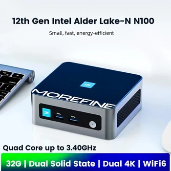 Morefine M9 Pro-12 Gen Mini PC Gamer Intel i7 1260P N100 N95 NVME מקס 2TB 2x4K HTPC 2.5 G LAN Mini מחשב Windows 11 WiFi6