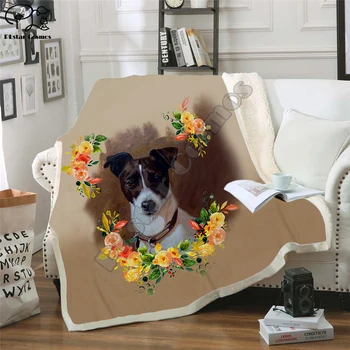 Plstar קוסמוס מחמד כלב פרח כלבלב מצחיק אופי שמיכה הדפסת 3D שרפה השמיכה על המיטה בבית טקסטיל חלומית בסגנון-3