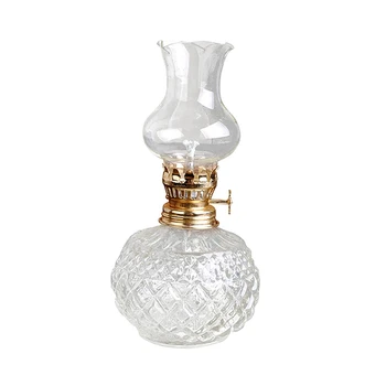 4X מקורה שמן המנורה,קלאסי שמן מנורה עם זכוכית שקופה אהיל,בבית הכנסייה אספקה