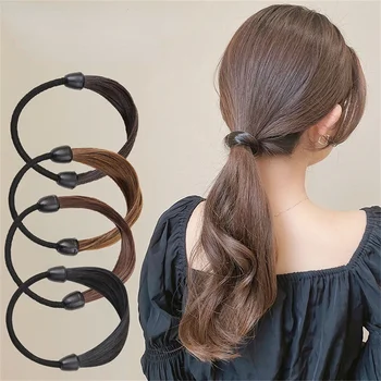 1pc אופנה הפאה Elastics שיער קשרים לנשים ילדה עם קוקו לעטוף בעלי שיער הלהקה פשוט המזג הכובעים אביזרים לשיער