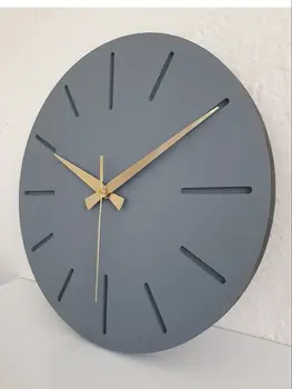 3D מודרני מינימליסטי שעון קיר מעץ בעבודת יד השקט שעון קיר הסלון המשרד מטבח קיר חדר השינה אמנות קישוט