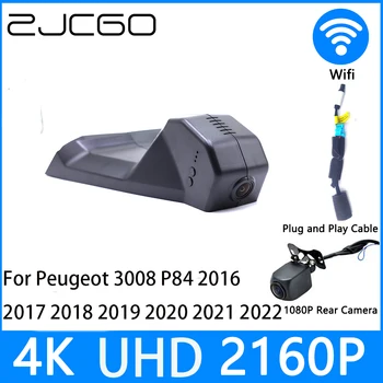 ZJCGO דאש מצלמת 4K UHD 2160P לרכב מקליט וידאו DVR ראיית לילה חניה עבור פיג ' ו 3008 P84 2016 2017 2018 2019 2020 2021 2022