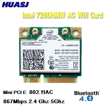 Dual Band Wireless Wifi כרטיס מידע 7260 7260HMW בינוני Mini PCI-E 2.4 G / 5Ghz 1200M BT 4.0 Wi-Fi מתאם 7260ac 802.1