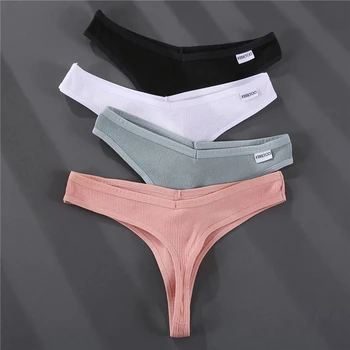 M-XL סקסי רקמה חוטיני כותנה תחתוני נשים סקסיות דובדבן תחתוני נשים מוצק צבע Pantys נקבה תחתונים