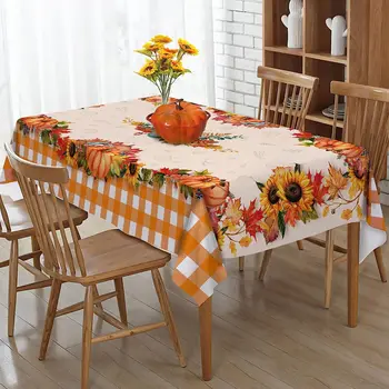 ליפול דלעת מייפל העלים מלבן מפת שולחן החג קישוטים למסיבה רחיץ החווה כיסוי שולחן מטבח פינת אוכל עיצוב