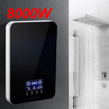 מחמם מים מיידי למקלחת אמבטיה ברזים למטבח ברז דוד מים חשמלי 220V 8000W דיגיטלית תצוגת טמפרטורה מתכוונן