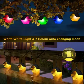 4pcs LED סולארית קרח לבנים נברשת חיצוני עמיד למים RGB חם כפול מצבי מנורת קיר תפאורה החצר למרפסת גן עץ השביל.