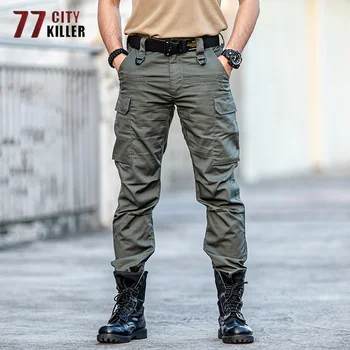 77City הרוצח IX15 טקטי מכנסי גברים מטען קרבי ללבוש עמיד Mens רצים כותנה הנגד הצבאית לעבוד מכנסיים זכר