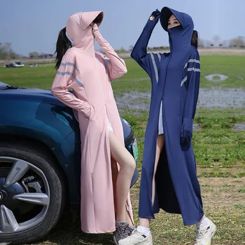 הגנה מפני השמש מעיל ארוך בגדי נשים UPF50+ למנוע קרני UV העור מעיל רעיוני רצועת נסיעות אוהל קמפינג במדבר הקיץ