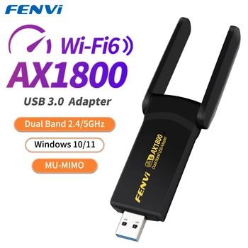 fenvi WiFi 6 AX1800 מתאם USB 3.0 Dual Band 2.4 G/5Ghz USB מקלט דונגל Wifi כרטיס רשת אנטנה אלחוטית למחשב נייד
