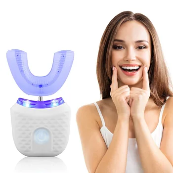 חכם U-צורה חשמלי מברשת שיניים 360 מעלות סוניק חשמלי להלבנת שיניים נטענת Usb מברשת שיניים למבוגרים