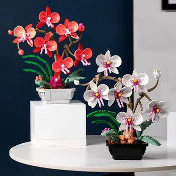 JAKI רומנטי זר פרחים של סחלב עציץ Phalaenopsis פרחים בניין קישוט קישוטים הרכבה, צעצועים עיצוב