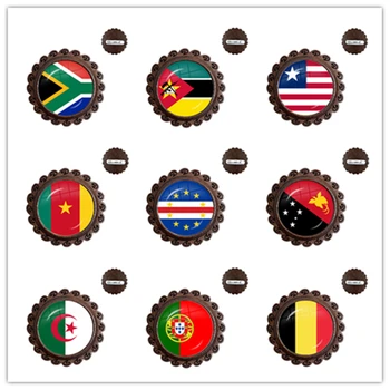 דרום אפריקה,מוזמביק,ליבריה,הקמרוני,ורדה,גינאה החדשה,אלג ' יריה,בלגיה,פורטוגל דגל לאומי עץ זכוכית סיכות מתנה