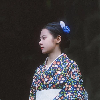 נשים היפני המסורתי, הקימונו בסגנון וינטאג ' קלאסי, שמלה ארוכה הדפסים פרחוניים רשמית יאקאטה תחפושות קוספליי