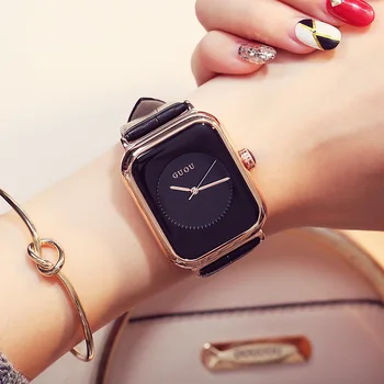 יוקרה רוז זהב נשים שעון עסקים רצועת עור קוורץ שעונים נשים מותג העליון שעון יד נשי בנות שעון Relogio Feminin