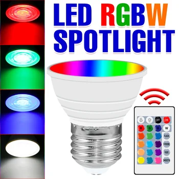 GU10 RGB LED MR16 נורות 15W אור E27 Bombillas RGBW E14 LED מנורת 200V Lampara בית חכם אור LED ספוט שלט רחוק IR 2835