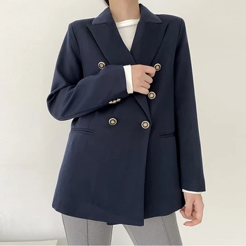 איכות גבוהה חדש אופנה 2021 סתיו מעצב נשים מעיל קלאסי זוגי בעלות שרוול ארוך מעיל מעיל הלבשה עליונה