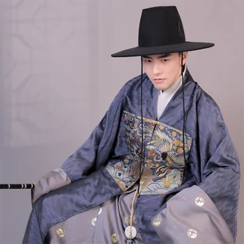 2023 עתיקות אצילי גברים רטרו hanfu zhijin סאטן hanfu החלוק סיני וינטאג', בגדים מסורתיים תוצרת שושלת מינג hanfu חליפה