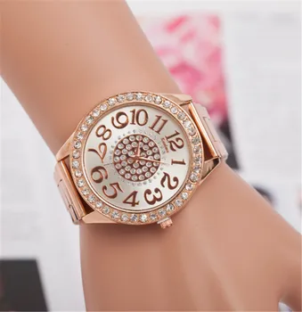 אופנה קריסטל נשים צמיד שעונים העליון מותג יוקרה יהלומים גבירותיי קוורץ שעון פלדת שעון יד נשי Montre פאטאל Relogio