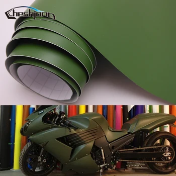 דבק מט ויניל המכונית לעטוף מאט צבא ירוק קטנוע אופנוע PVC מדבקות גליל