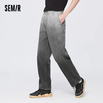 Semir ג ' ינס גברים גבוה סטריט מגמה 2023 קיץ החדש בסגנון אופנה חופשי ישר צינור גברים רחיץ מכנסיים