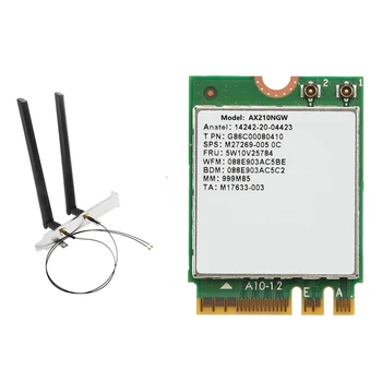 AX210NGW Wifi כרטיס עם אנטנה WIFI 6E Bluetooth 5.2 2.4 Ghz 5Ghz 3000Mbps M. 2 מתאם אלחוטי 802.11 Ax כרטיס רשת